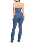 Casual Pants Guess Mia Halter Jumpsuit Pixie Blue