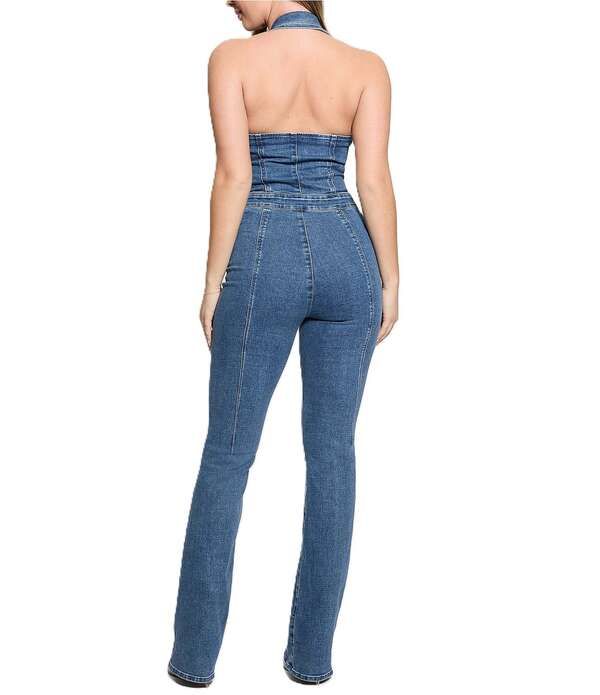 Casual Pants Guess Mia Halter Jumpsuit Pixie Blue