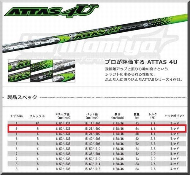 Shaft Attas 4U 5R 1W