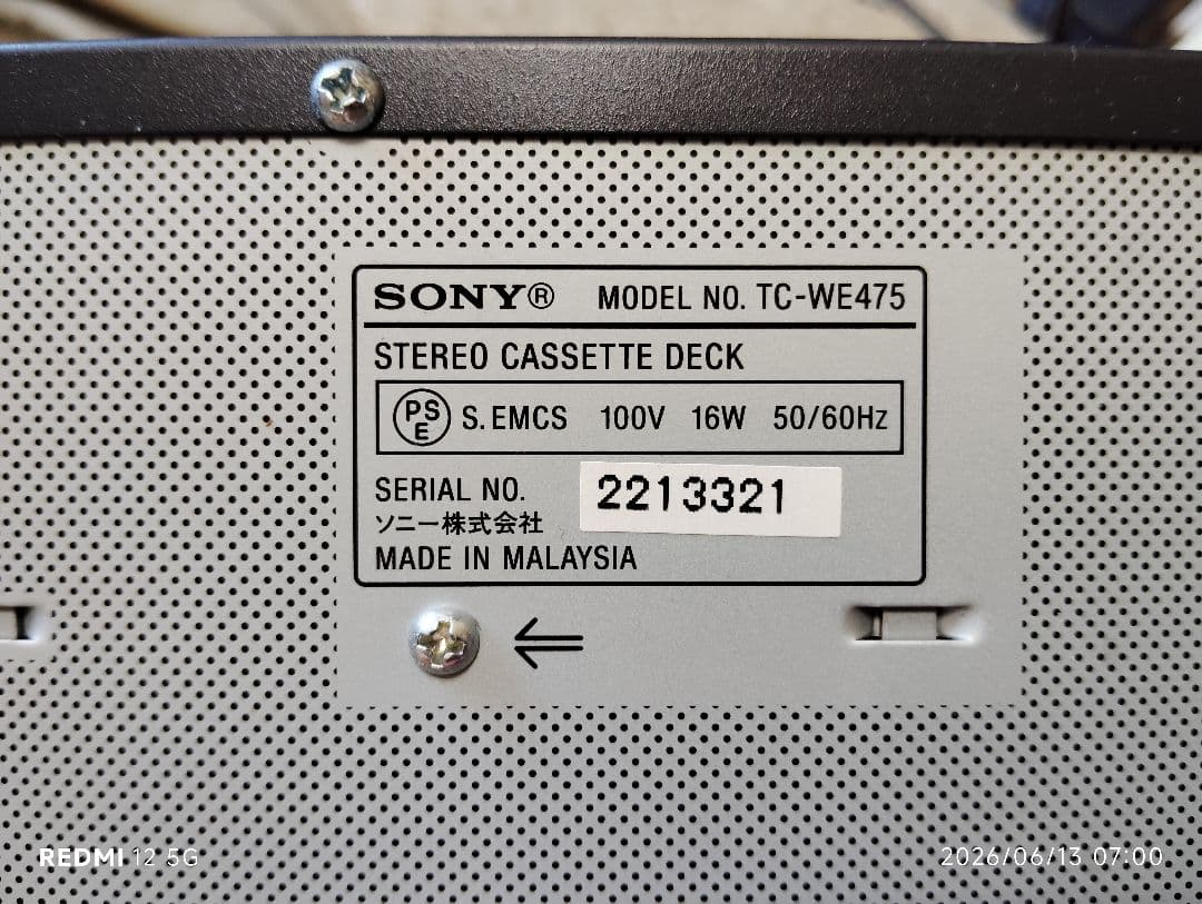 Cd, Md Cassette Decks Sony C Tc-We475
