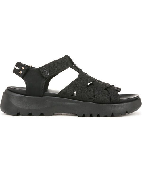 Sandals Ryka Womens Blissful Fisherman Sport Black Stretch Fabric