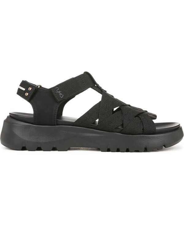 Sandals Ryka Womens Blissful Fisherman Sport Black Stretch Fabric