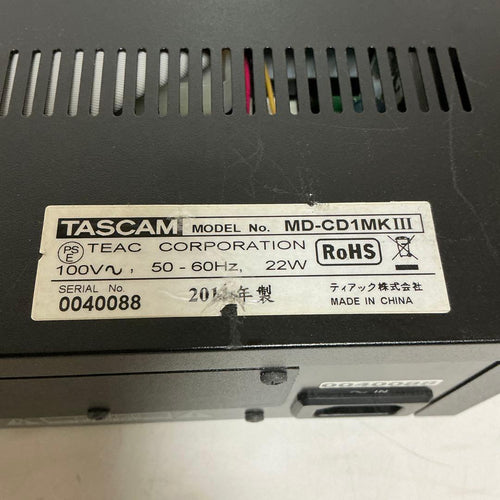 Tascam Cd Md Cassette Deck Md-Cd1Mkiii