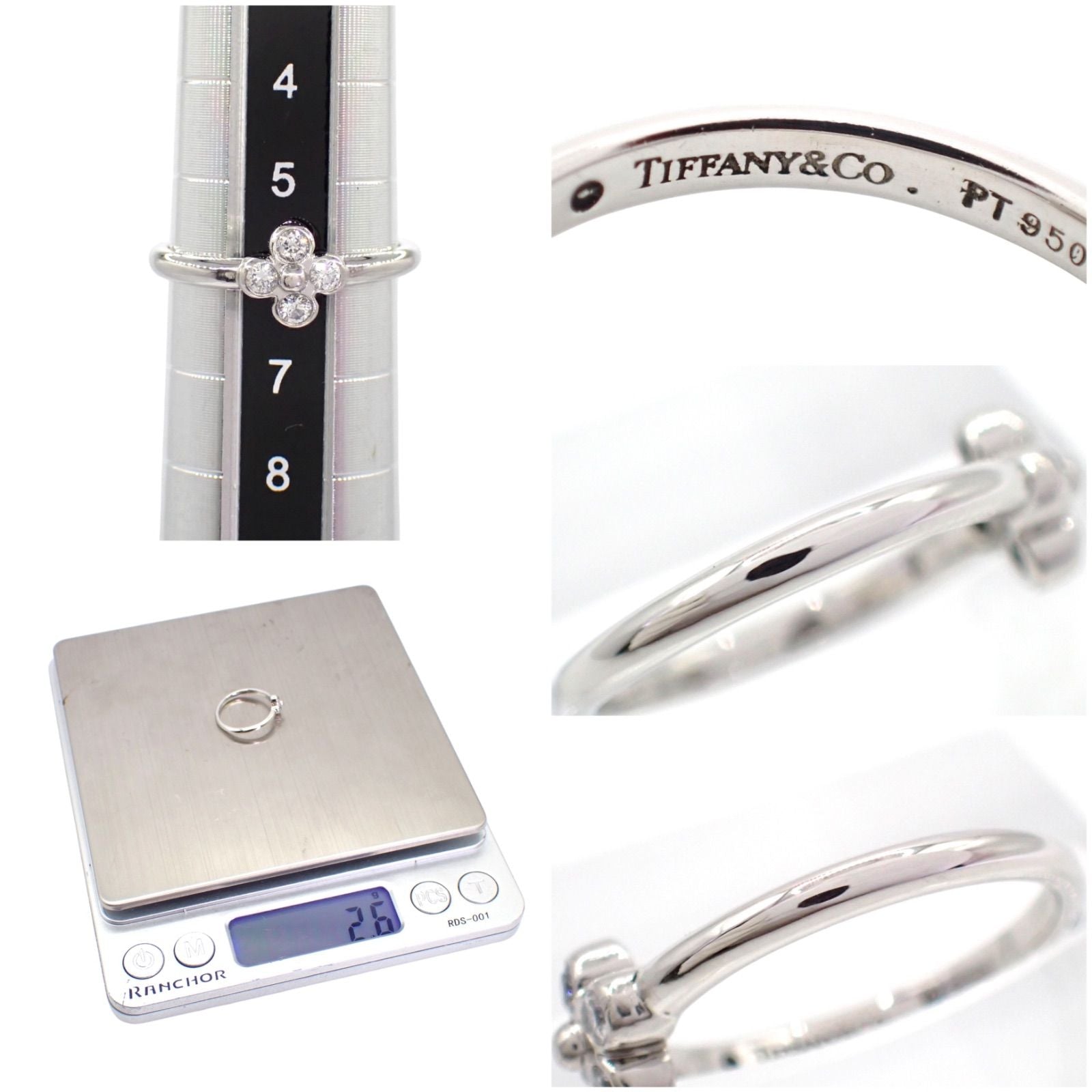 Tiffany Ring Co. 6 4P Pt950 4946