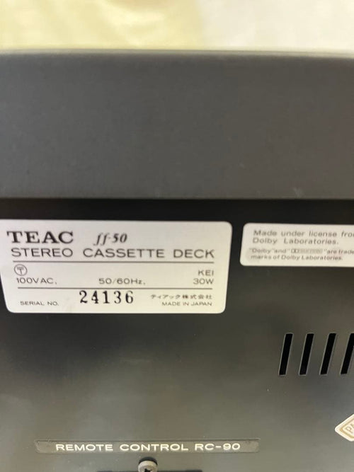Teac Cd Md Cassette Deck Ff-50