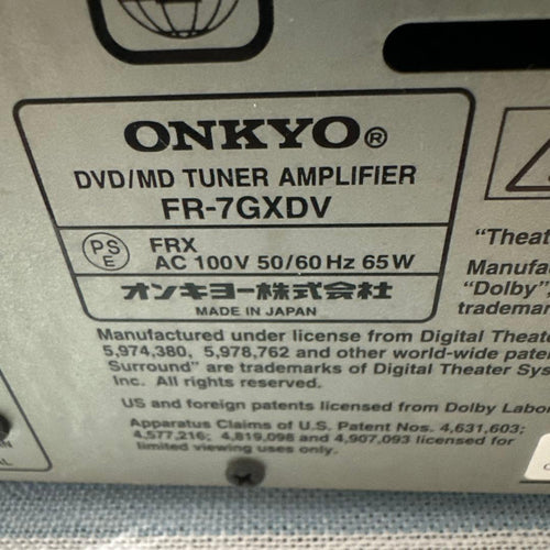 Onkyo Cd, Md Cassette Decks Dvd/Md Fr-7Gxdv