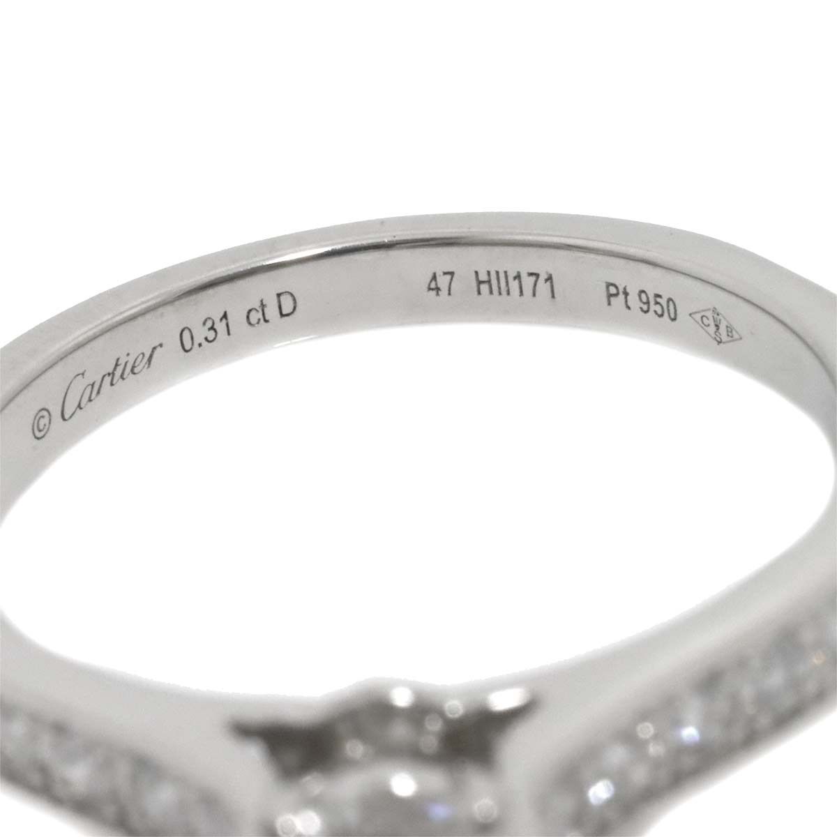 Cartier Ring 1895 #47 0.31Ct Pt Solitaire 90319341