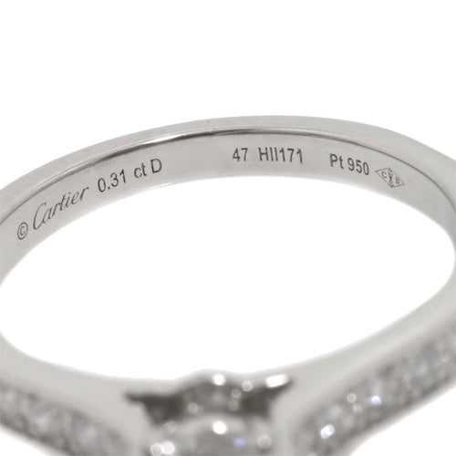 Cartier Ring 1895 #47 0.31Ct Pt Solitaire 90319341
