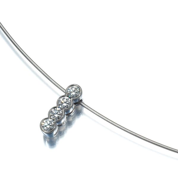 Gimel Necklace 0.153Ct I Pt950/Pt850 #164716
