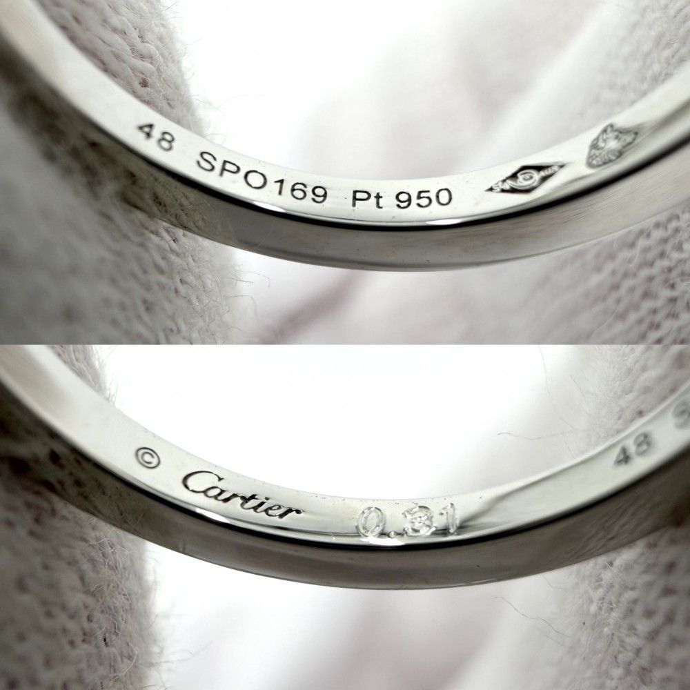 Cartier Ring 48 Pt950 0.31Ct 7.5 4.9G