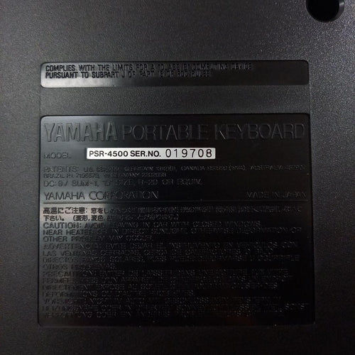 Yamaha Keyboards Digital Pianos 61 Psr-4500 Portatone