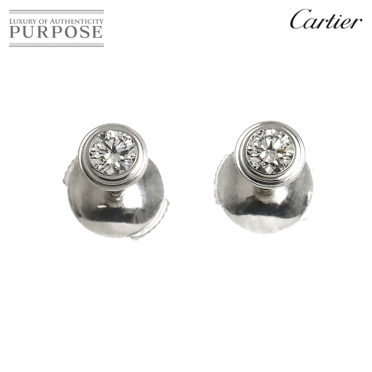 Cartier Earrings (For Both Ears) K18 Wg 750 Damour Pierced 90328566