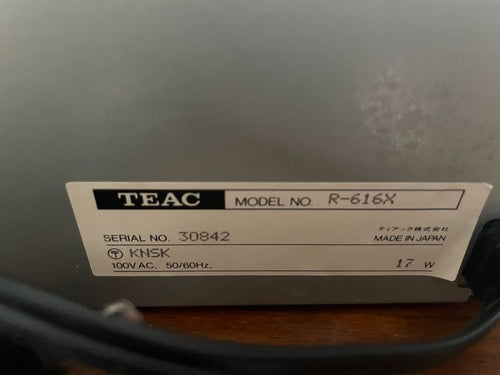 Teac Cd, Md Cassette Decks R-616X