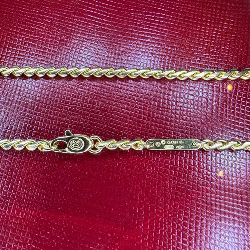 Cartier Necklaces Vintage Wave Link Chain Yg750