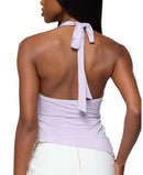 Long Sleeve Edikted Arian Starfish Asymmetric Halter Top Lilac