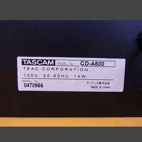 Tascam Cd, Md Cassette Decks Cd-A500