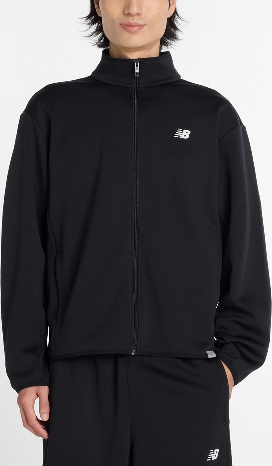 New Balance Tops (Other Than Jersey) Knit Track Jacket Mj61H8Ov Bk