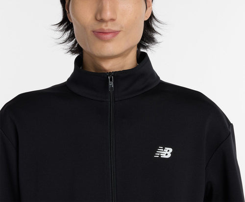 New Balance Tops (Other Than Jersey) Knit Track Jacket Mj61H8Ov Bk