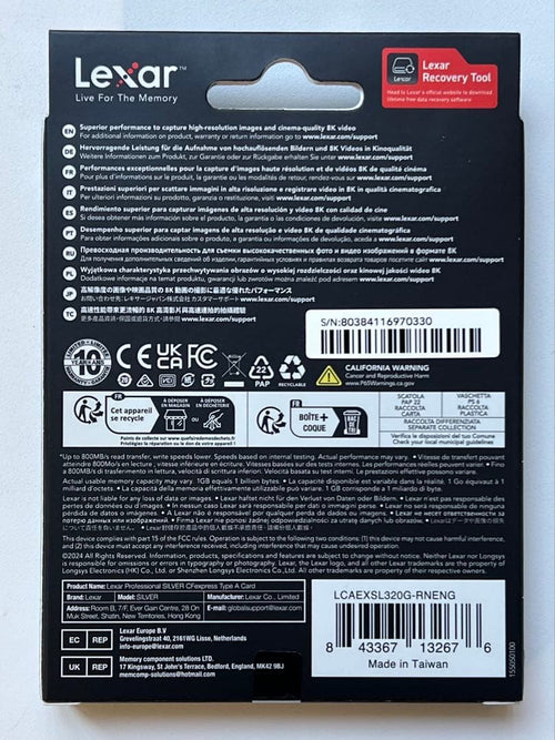 Compact Flash Lexar 320Gb Cfexpress Type A