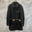 Others 90S Archive Comme Des Garcons Homme Leather-Belted Wool Half Coat Sizem