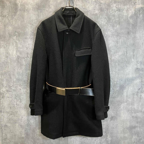 Others 90S Archive Comme Des Garcons Homme Leather-Belted Wool Half Coat Sizem