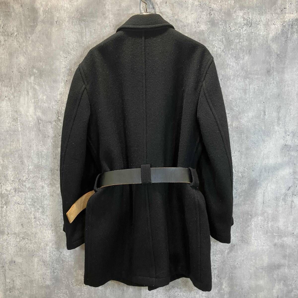 Others 90S Archive Comme Des Garcons Homme Leather-Belted Wool Half Coat Sizem