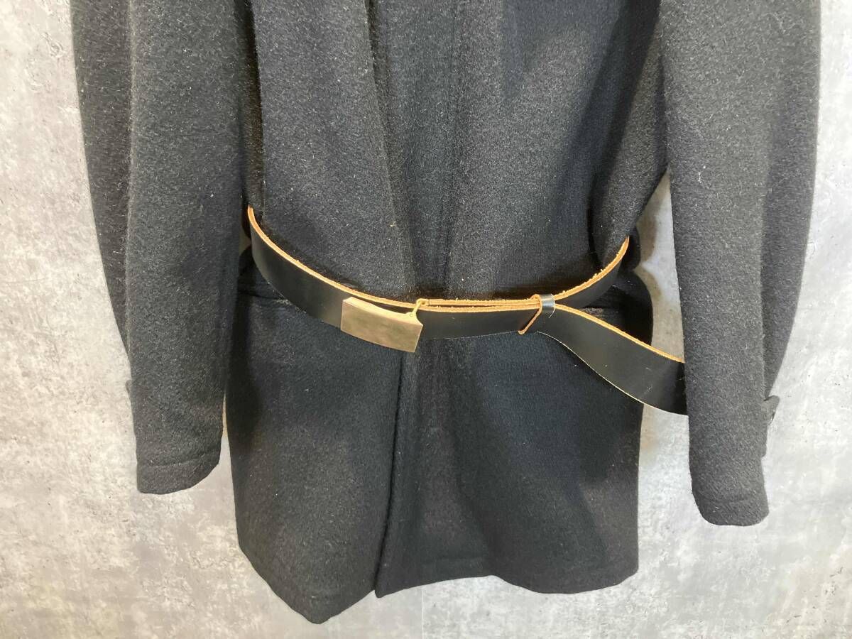 Others 90S Archive Comme Des Garcons Homme Leather-Belted Wool Half Coat Sizem