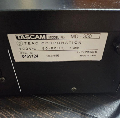 Cd, Md Cassette Decks Tascam Md-350 Teac
