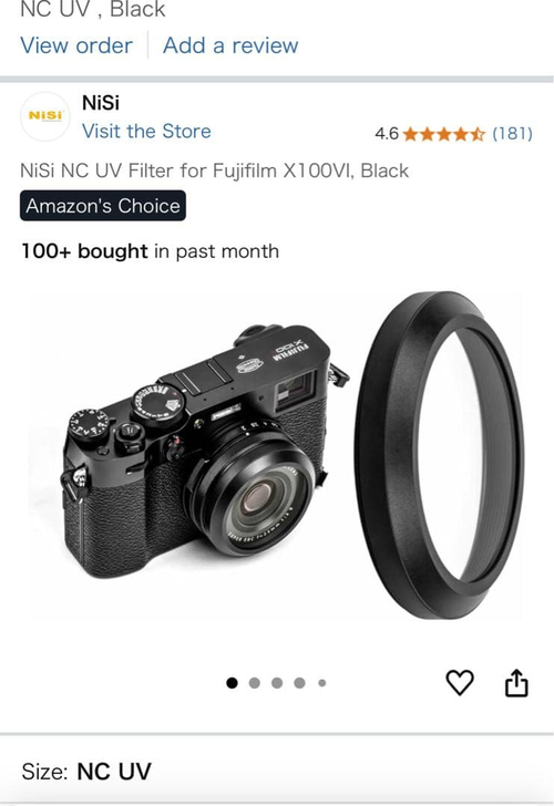 Nisi Lens Filter Accessories Nc Uv Fujifilm X100Vi