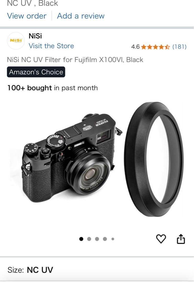 Nisi Lens Filter Accessories Nc Uv Fujifilm X100Vi
