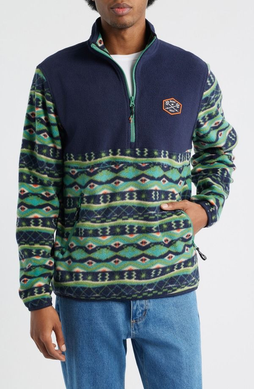 Trainer Sweatshirts Dark Seas Walter Fleece Quarter Zipullover Navy Teal
