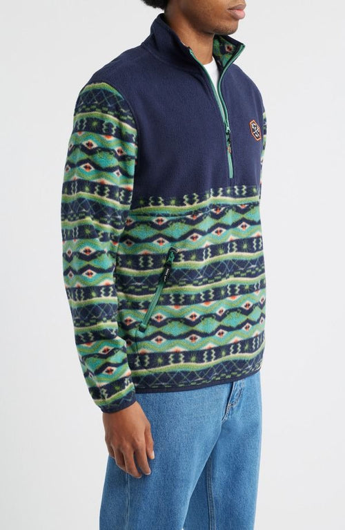 Trainer Sweatshirts Dark Seas Walter Fleece Quarter Zipullover Navy Teal