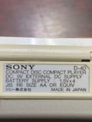 Sony Portable Cd Player Discman D-40