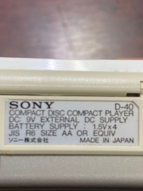 Sony Portable Cd Player Discman D-40