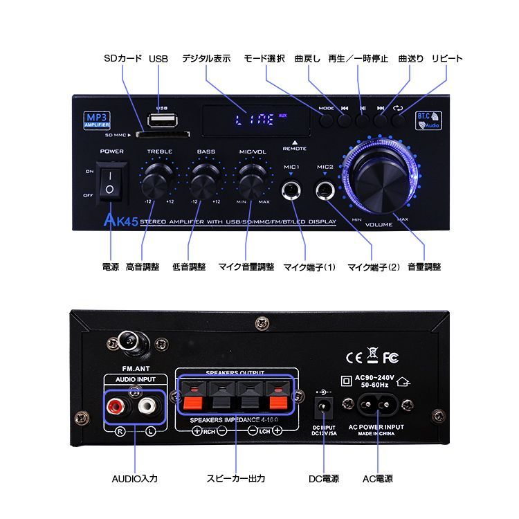 Power Amplifier 40W+40W 800W Lpak45