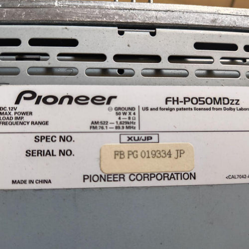 Decks, Players Changers Pioneer Carrozzeria Fh-P050Mdzz