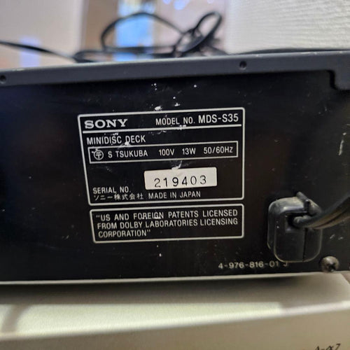 Sony Cd Md Cassette Deck Mds-S35