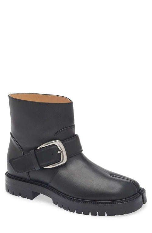 Maison Martin Margiela Western Boots Tabi Country Buckle Ankle Boot Black