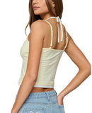 Camisole Edikted Roya Layered Halter Tank Top Yellow And White