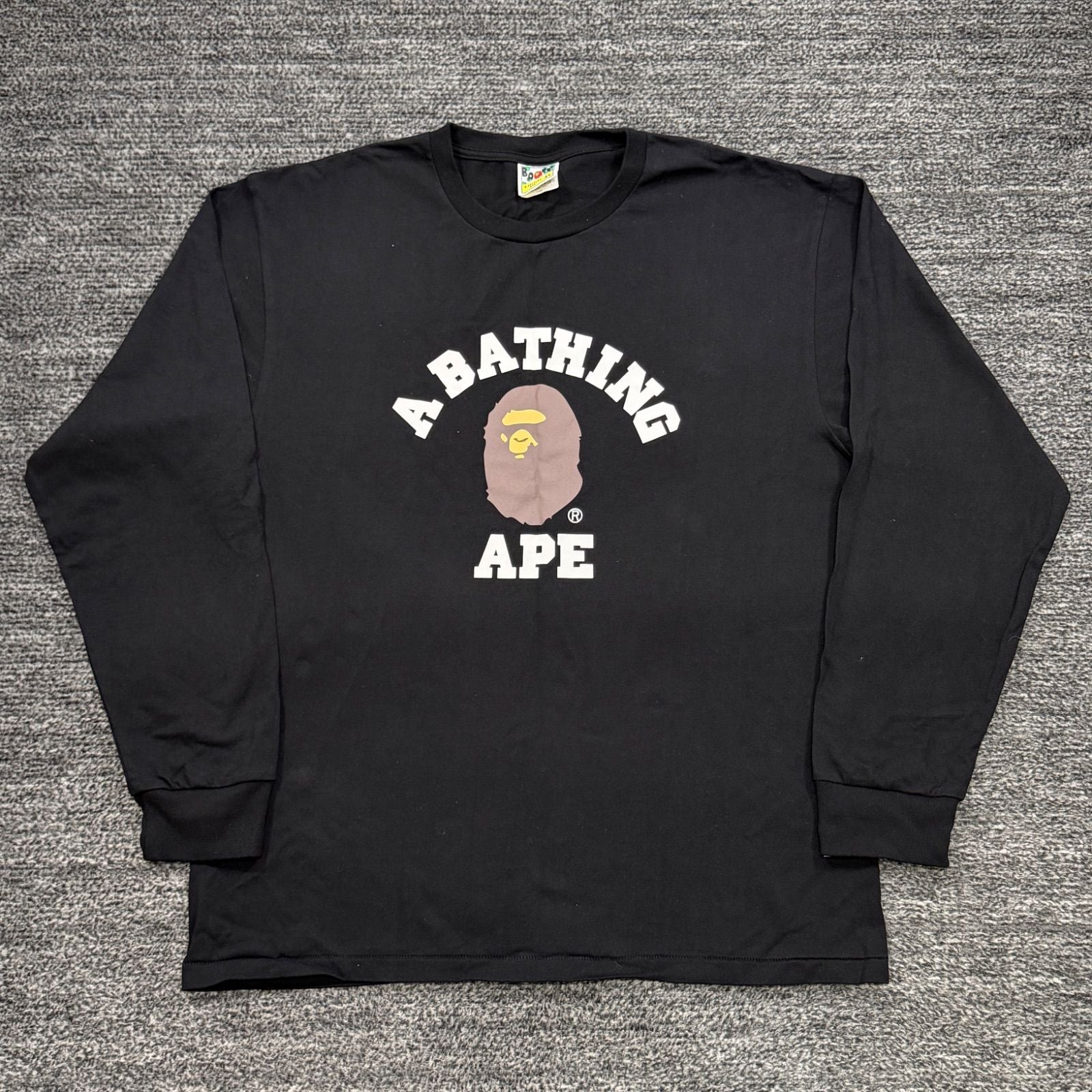 A Bathing Ape T -Shirt College L/S Tee Black Xl