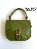 Miu Handbags Archive Belted Leather Hand Bag