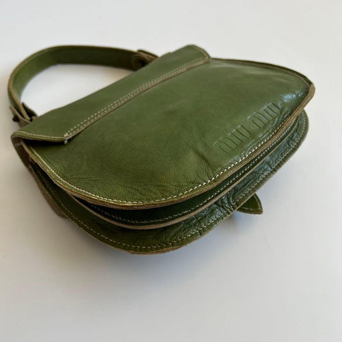 Miu Handbags Archive Belted Leather Hand Bag
