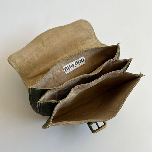 Miu Handbags Archive Belted Leather Hand Bag