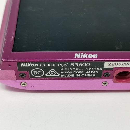 Nikon Compact Digital Camera Coolpix S3600 Kkvnko4752