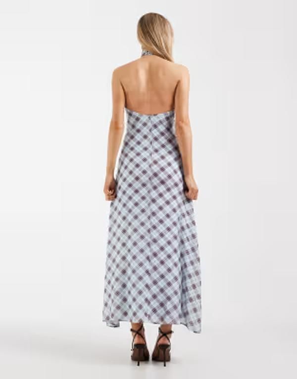 Asos Long Sleeves, Three Quarter Sleeve Design Chiffon Highalter Neck Maxi