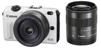 Digital Slr Canon Eos M2 Ef-M18-55Mm F3.5-5.6 Is Stm Ef-M22Mm F2 Eosm2Wh-Wlk