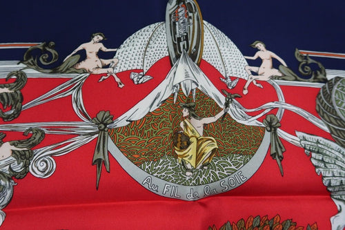 Hermes Bandana Scarf Au Fil De La Soie 90 100 Mx93