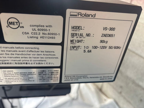 Roland Commercial Printer Vs-300 Tuc-2