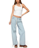 Long Sleeve Edikted Kylan Asymmetric Halter Top White