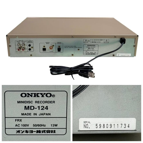 Pioneer Cd Md Cassette Deck Onkyo Md-124(N) Mdlp